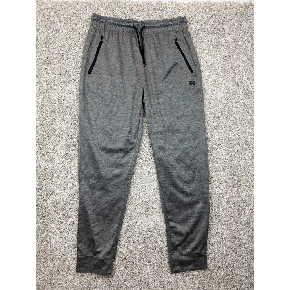 Russell Athletic Training Pants Mens L Gray Skinny Leg Performance Stretch Gym